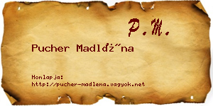 Pucher Madléna névjegykártya
